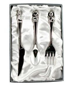 silver baby knife, fork & spoon utensils set