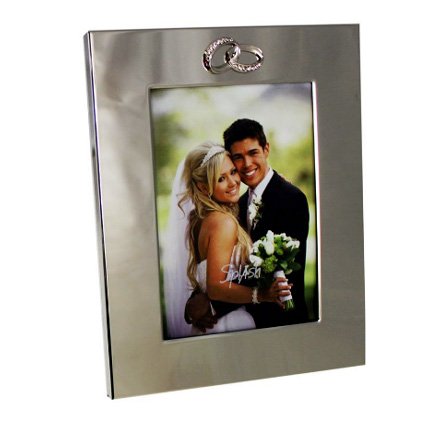 slv plated photo frame 5x7" dbl rings