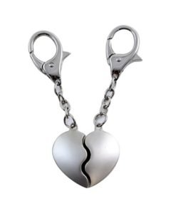 keychain double heart