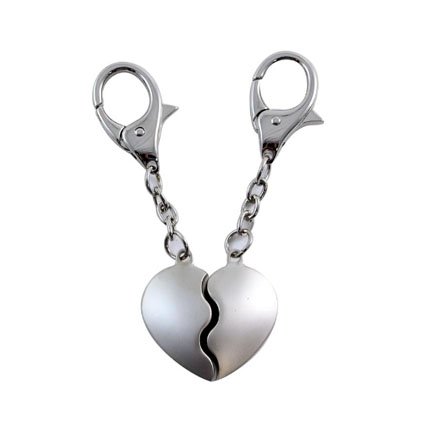 keychain double heart